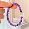 6mm Königsblau Altes Material Natürlicher Amethyst Zitronen Citrin Design Armband