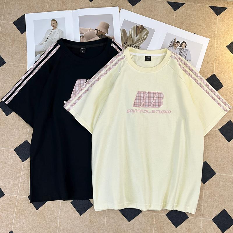 Fashion Brand Men's Letter Print Short-Sleeve T Men's Summer T-shirt ins Fashion Brand Loose Casual Top
