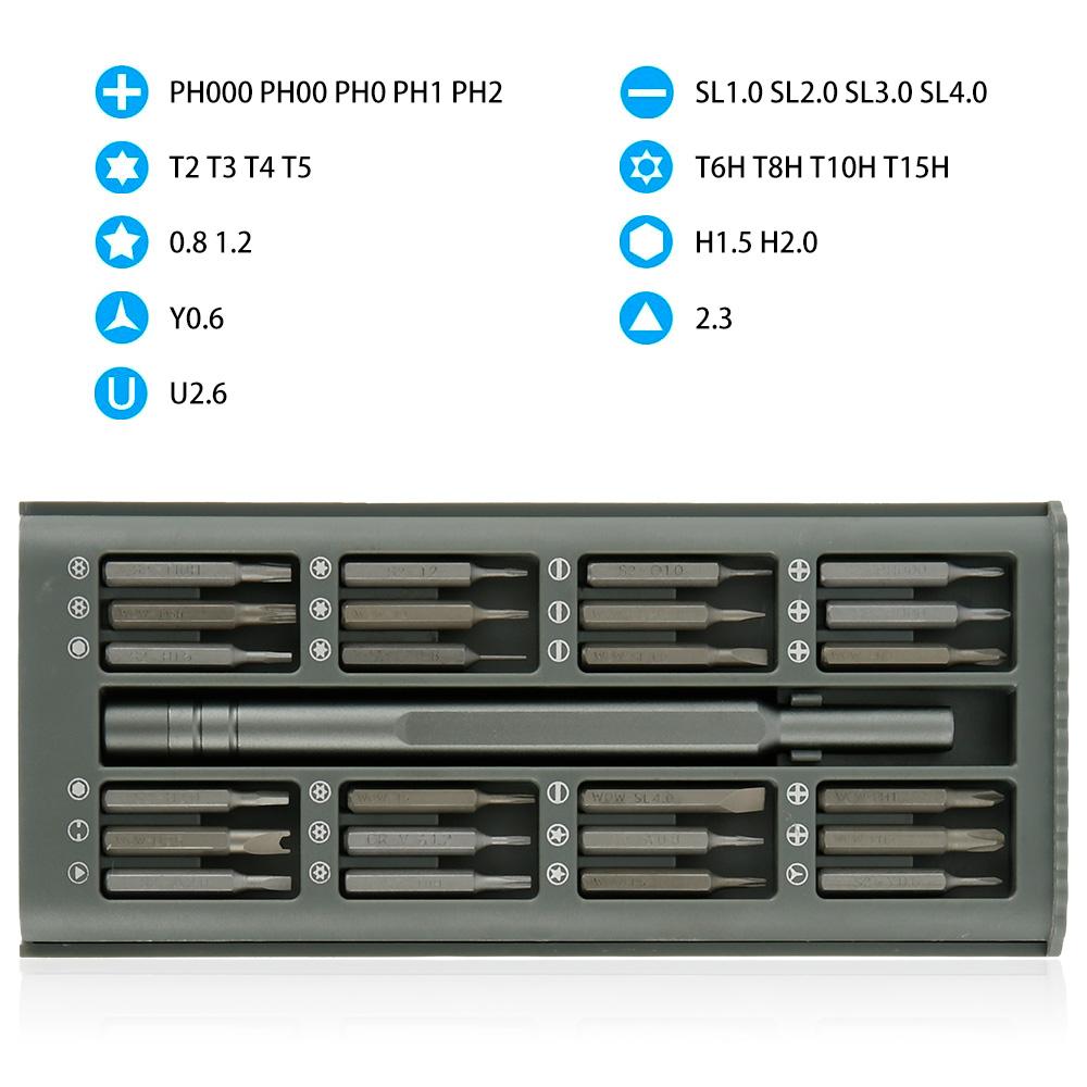 25-teiliges Präzisionsschraubendreher-Set Kleines Schraubendreher-Set mit Etui Magnetisches Mini-Schraubendreher-Set für Uhr Tablet-PC Spielkonsole