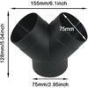 75Mm/3Inch Diesel Heater Exhaust Pipe Ducting Set,Car Parking Heater Air Vent Extender Accessories,Vent Outlet Y Branch Connector And Hose Clips For