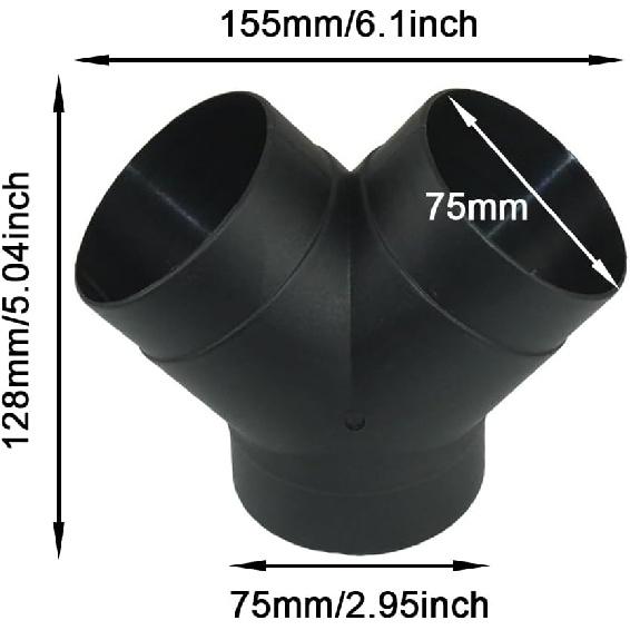 75Mm/3Inch Diesel Heater Exhaust Pipe Ducting Set,Car Parking Heater Air Vent Extender Accessories,Vent Outlet Y Branch Connector And Hose Clips For