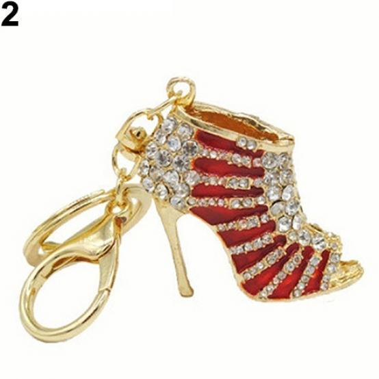 

Модные туфли на высоком каблуке, брелок с подвеской, брелок со стразами красный
