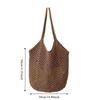 Casual Large Capacity Woven Shoulder Bag Hollow Out Knitted Beach Straw Bag Handmade Underarm Bag for Women