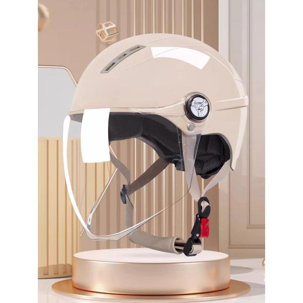 New Men Motorcycle Helmet Woman Electric Motor Car Scooter Bike Open Face Half Helmet Anti Safety Hat Bicycle Cap With Goggles