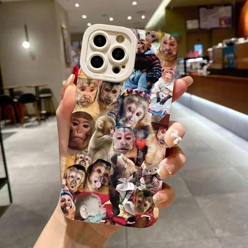New Creative Monkey Pattern Phone Case For iPhone 16 Pro Max 15 14 13 12 11 XS X XR 7 8 Plus SE Shockproof Soft Cover