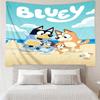 Bluey Print Wandteppich, Hintergrund, Einfache Montage, Ideal für Schlafzimmer, Büro & Wohnzimmer, mit Ästhetischem Wandbehang Dekor.
