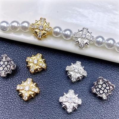 14k Zirkonpärlor med hög färgbeständighet för korsavståndare för DIY-nagelkonsttillbehör