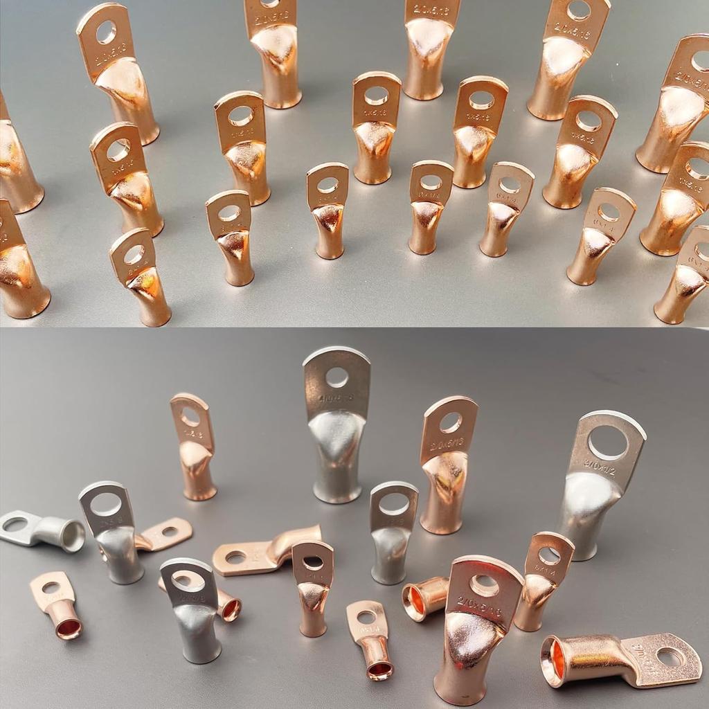 25 Pieces of 5.19 Mm 4 AWG 9.5 Mm 3 8" Battery Cable Tips 5.19 Mm 4 AWG Wire Connectors 5 Battery Cable Terminals
