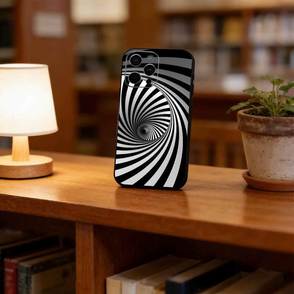 

dizziness Phone Case For iPhone 17,16,15,14,13,12,11 Plus,Pro Max,XS,Soft Silicone Black Cover iPhone16Se4