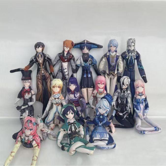 Genshin Impact Lumine Yoimiya Anime Plush Doll Body Wire Skeleton Action Stuffed Dolls Accessories Ornament Gifts