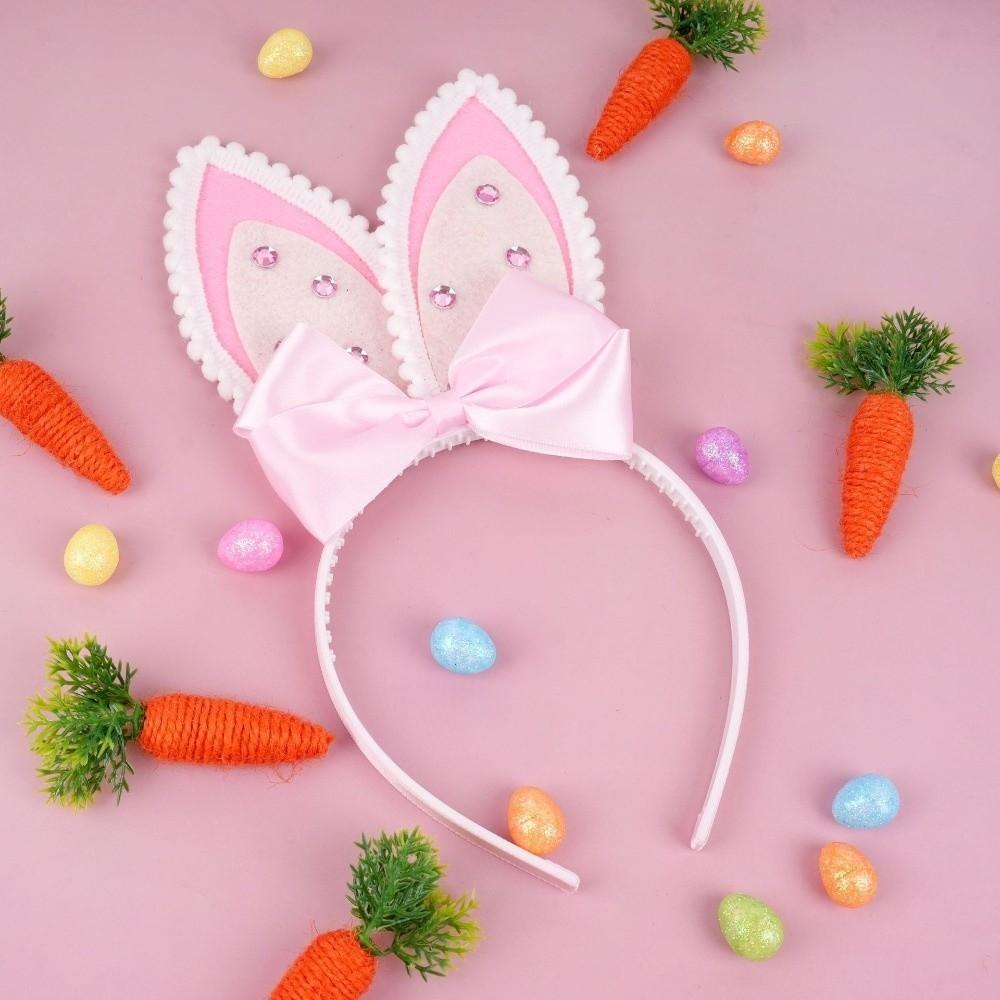 Plush Easter Headpiece Long Ears Rabbit Ear Hair Hoop Bunny Head Wear Birthday Party