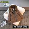 Moda feminina casual outono inverno cor sólida estampa manga comprida jaquetas e casacos casacos de plumas