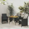Day and Night - Day and Night Garden Table Synthetic Rattan and Solid Acacia Black 70x70x72cm