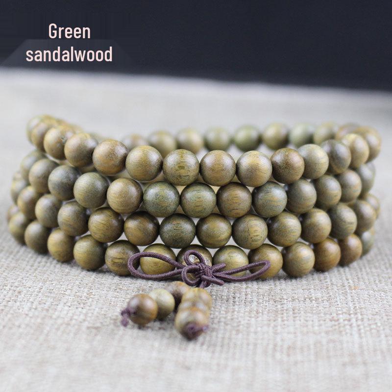 Wooden Sandalwood Buddhist Bead Bracelets - 108 Beads, Unisex Jewelry for Couples
