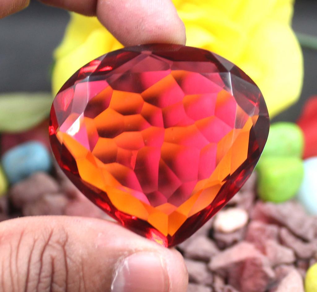 77.55 Carat Exclusive New Year Offer Red Topaz Pear Shape Lab Created Gemstone SN360