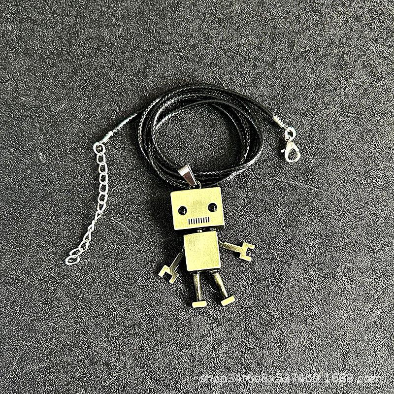 Unisex Trendy Titanium Steel Robot Necklace & Keychain Pendant - Hip Hop Style