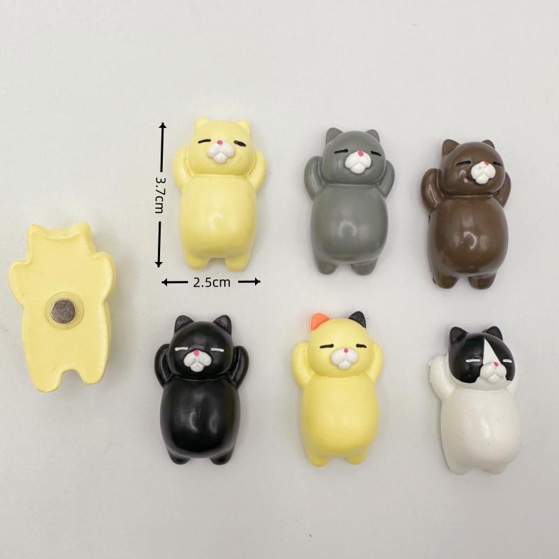 6/8Pcs Cartoon Cat Refrigerator Magnets, Decorative Refrigerator Magnets, Kitchen and Home Decor