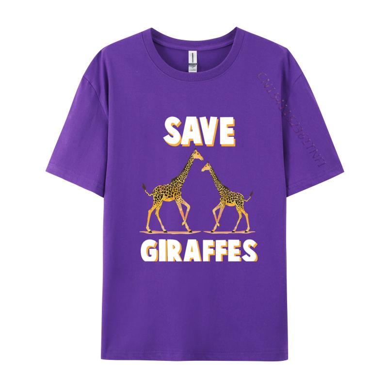 Save The Giraffes Safari Conservation TShirt Custom Funny Men Tops Tees Custom Cotton Black Graphic T Shirts