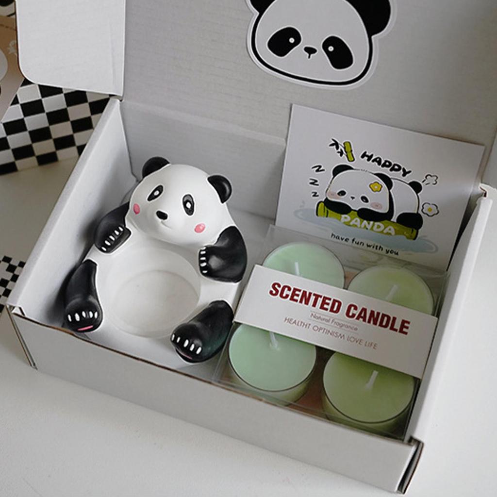 Panda Kerzenhalter Aromatherapie Kerze Formiges Wachs Set Handgefertigt Niedlich Teelicht Kerzenhalter Ornament Geschenk Heimdeko