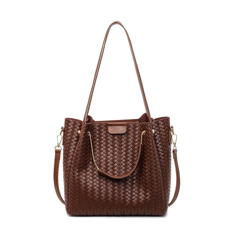 Bag Women's Retro Work Commuter Tote Bag 2025 New Woven Shoulder Messenger Bag Versatile Underarm Bag