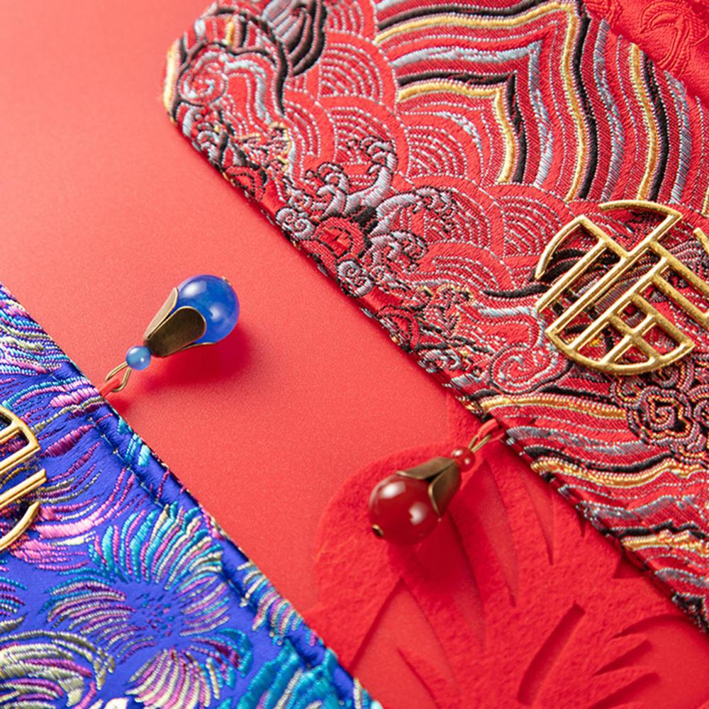 Chinese Style Lucky Money Bag Cloth Floral Red Envelope New Year Packet New Year's Money Pocket Money Spring Festival Supplies