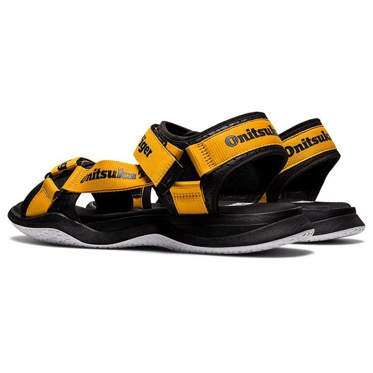 Onitsuka Tiger Ohbori Strap Casual Versatile Beach Sandals Unisex Sandals Black Yellow 1183B305-750