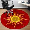 1pc Red Background Carpet for Office Non-Slip, Round Carpet, Soft & Comfortable, Carpet for Office, Lightweight Round Floor Mat