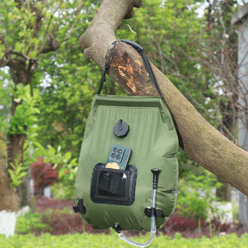 Tragbare Solarduschtasche Große Kapazität Faltbar Camping Wassersack mit Aufbewahrungs-Netzbeutel