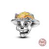 GlowintheMatte Black Skull Charm copper Pumpkinhead Charm Bead Compatible With 3mm Authentic Bracelets Womens Do It Yourself Fine Jewellery Gift Ho