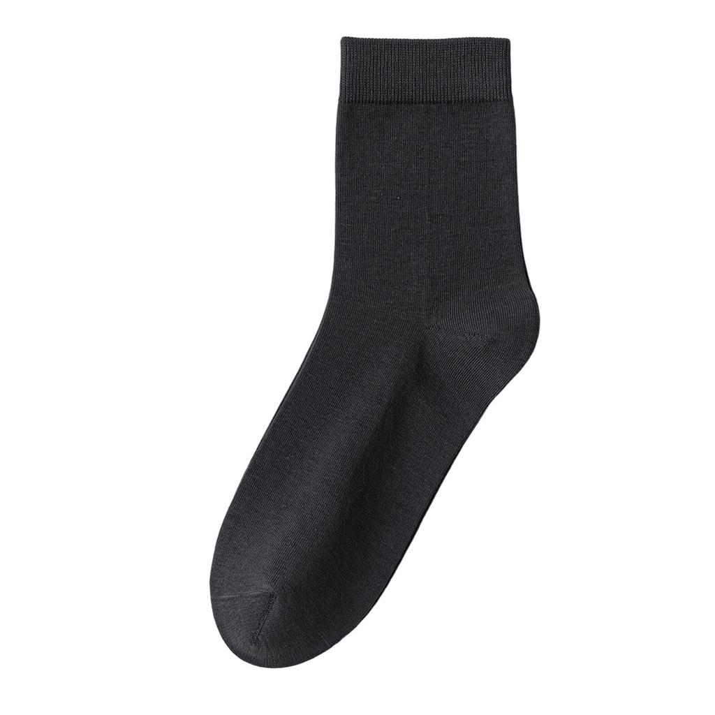 Men's Pure Cotton Mid-Calf Socks for Summer Business Wear - Sweat Absorbing, Breathable, Odor-Resistant, Cloud-Felted Cotton Socks