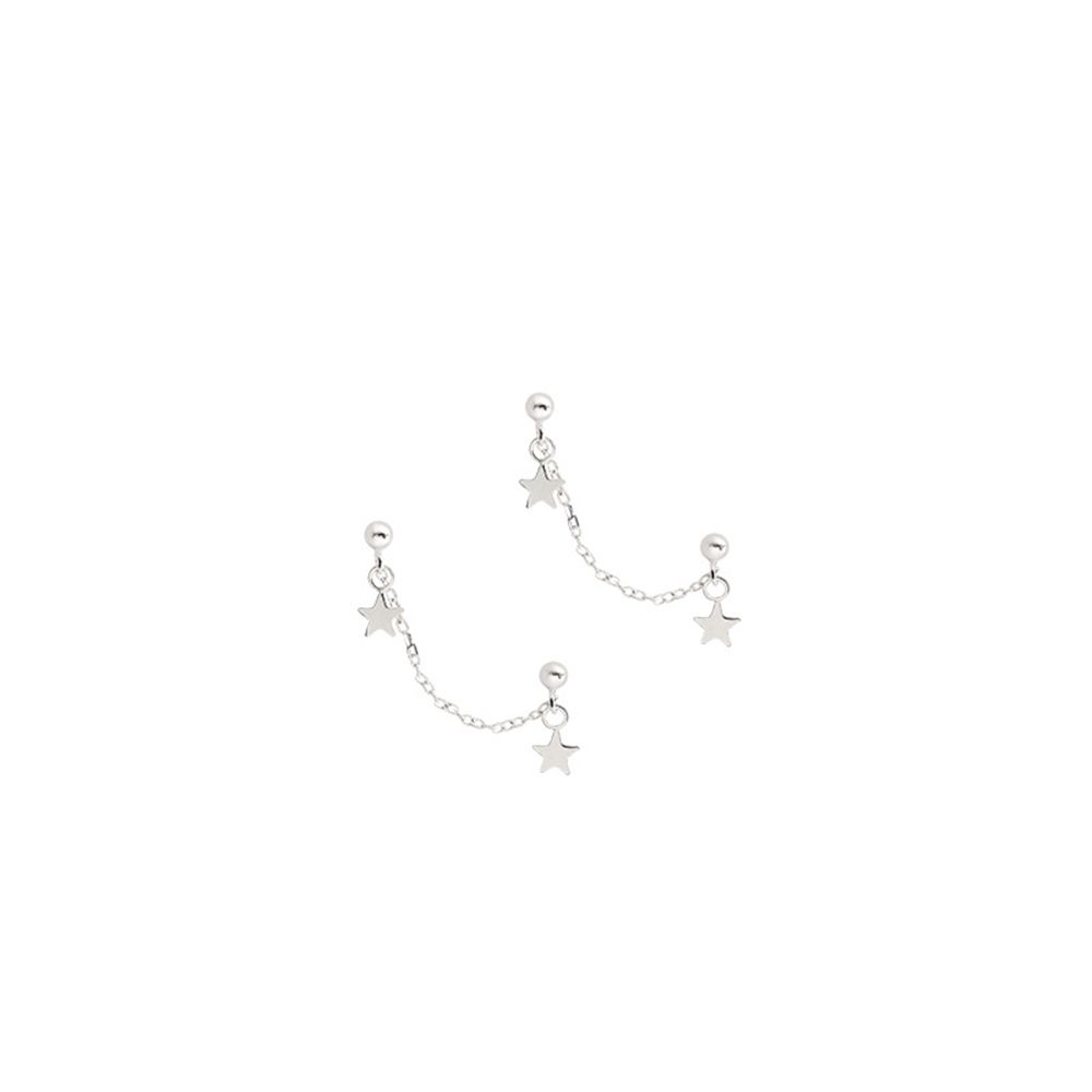 

Ювелирные изделия Звездный элемент Мода Двойное отверстие для уха Романтическая кисточка Звезды Звездные серьги-пусеты