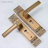 1 Set Aluminiumlegierung Universal leiser Türschloss neuer chinesischer antiker Bronze Innenraum Massivholz Griffschloss mit Schlüssel inklusive