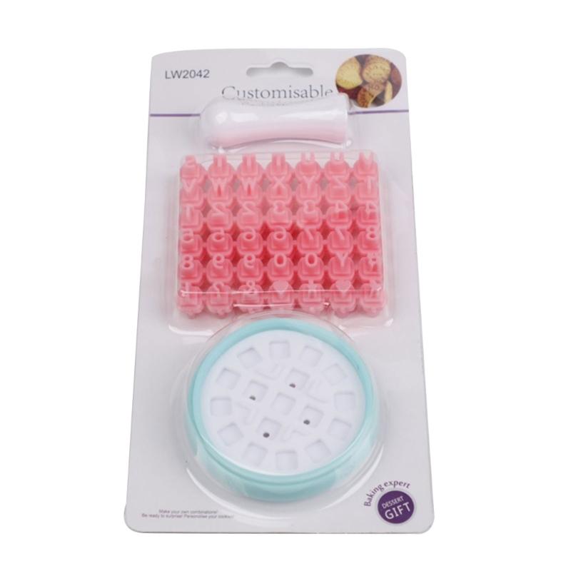 Custom Number Letter Cookie Cutters DIY Pressable Biscuits Mold Plastic Cookie Stamps Alphabets Shape Biscuits Cake Mold