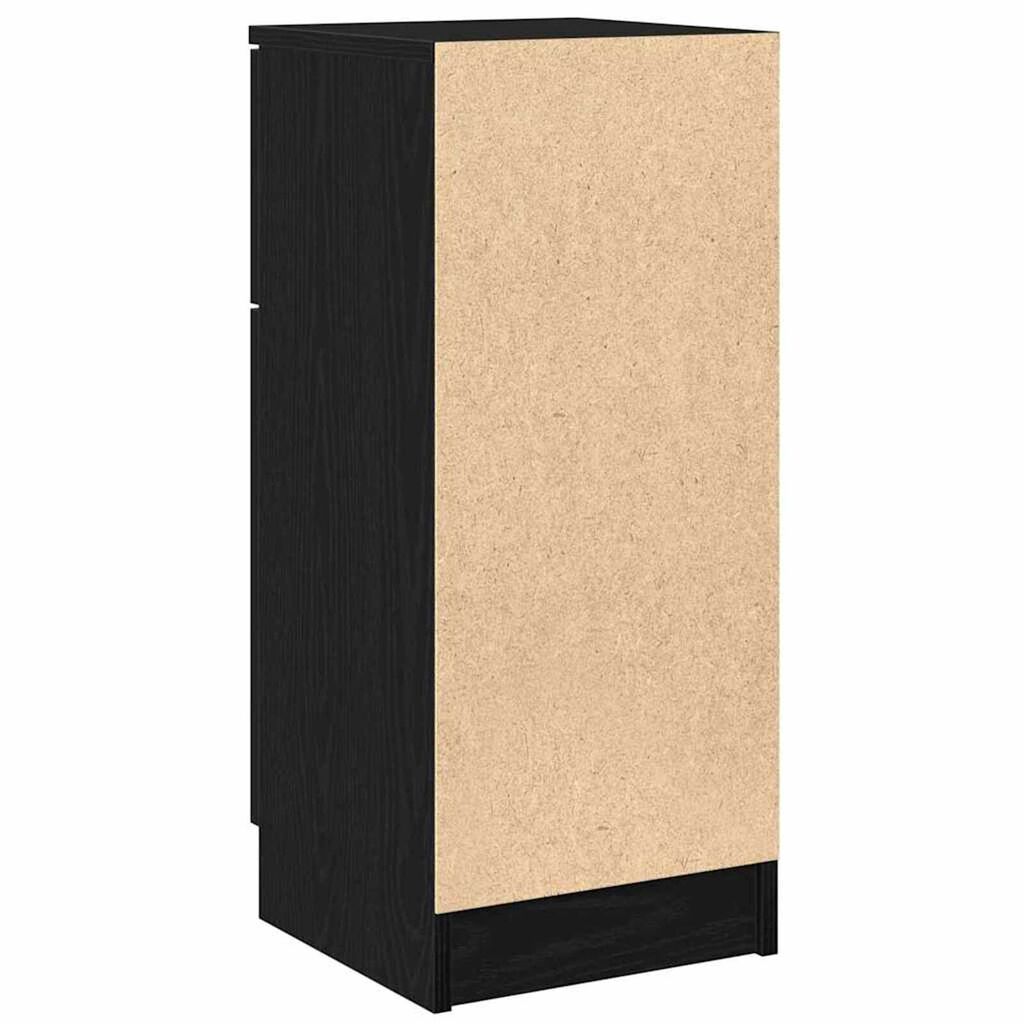 Schwarzer Eichenseitenschrank, Aufbewahrungsschubladenschrank, Flurkommode, 30x30x70 Cm