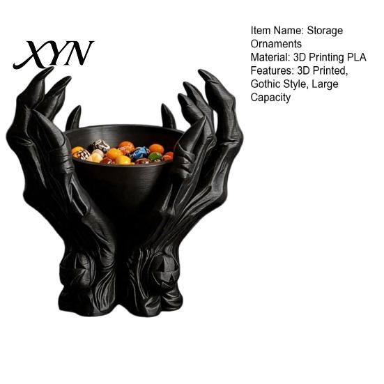 Practical Storage for Earrings 3D Printed Gothic Demon Claw Trinket Dish, Devil Paw Decorative Dark Aesthetic Room Decor Bowl, Jewelry Key Holder