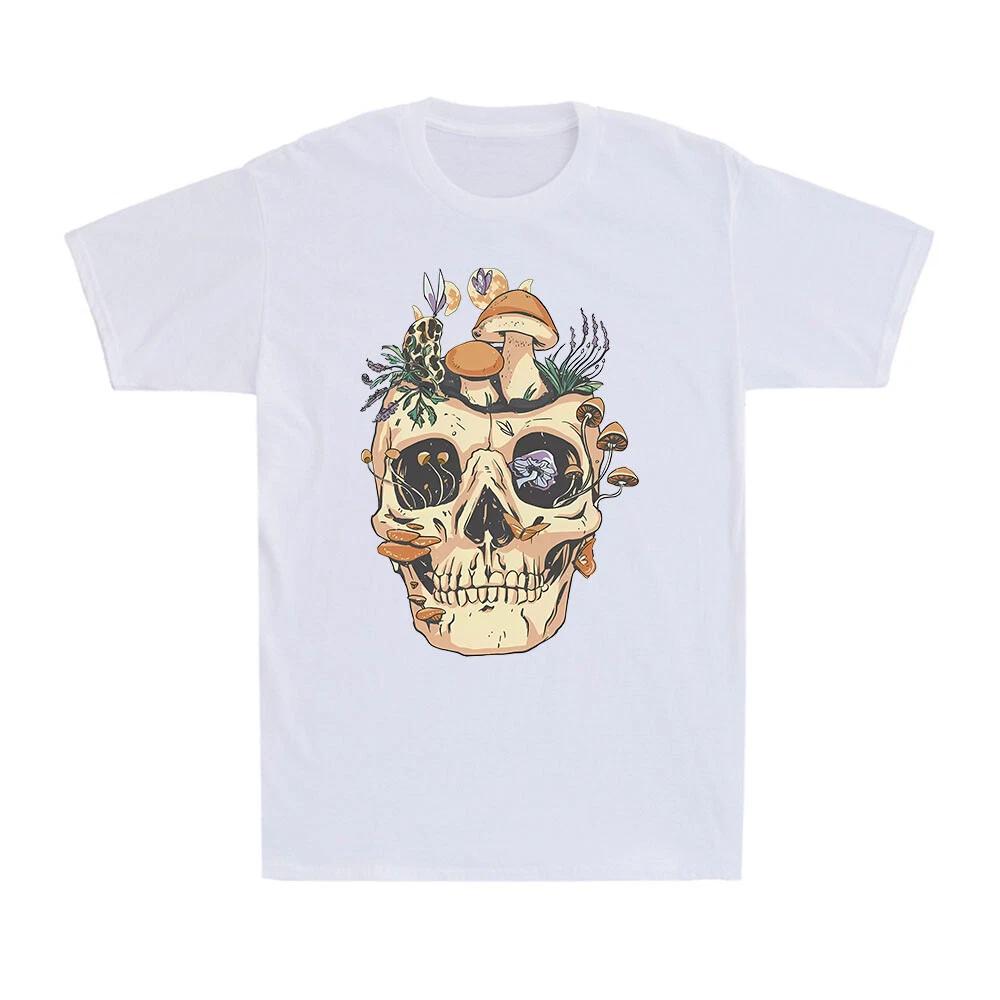 Mushroom Skull Nature Ecology Toadstool Horror Novelty Vintage Men s T-Shirt XL