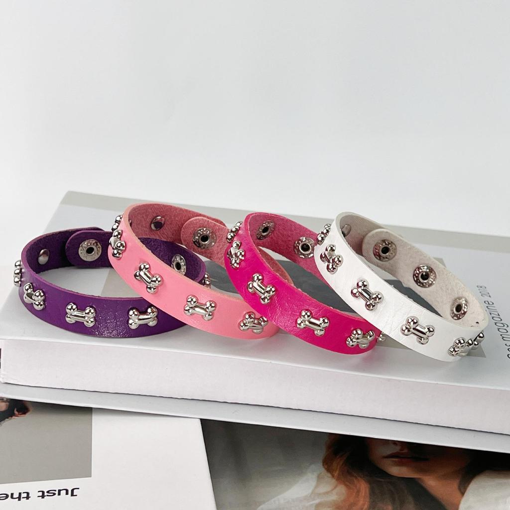 Punk Style American Street Leather Bracelet with Cute Niche Design