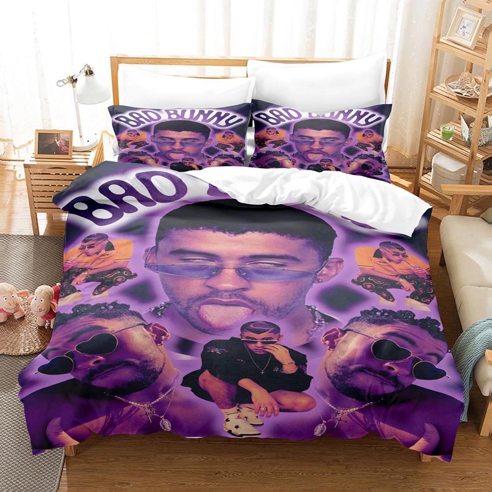 Comforter Popular Bad Bunny Bedding Set Un Verano Sin Ti Comforter Bed Sets Gifts Usa Size Twin Full Queen King Dropshipp