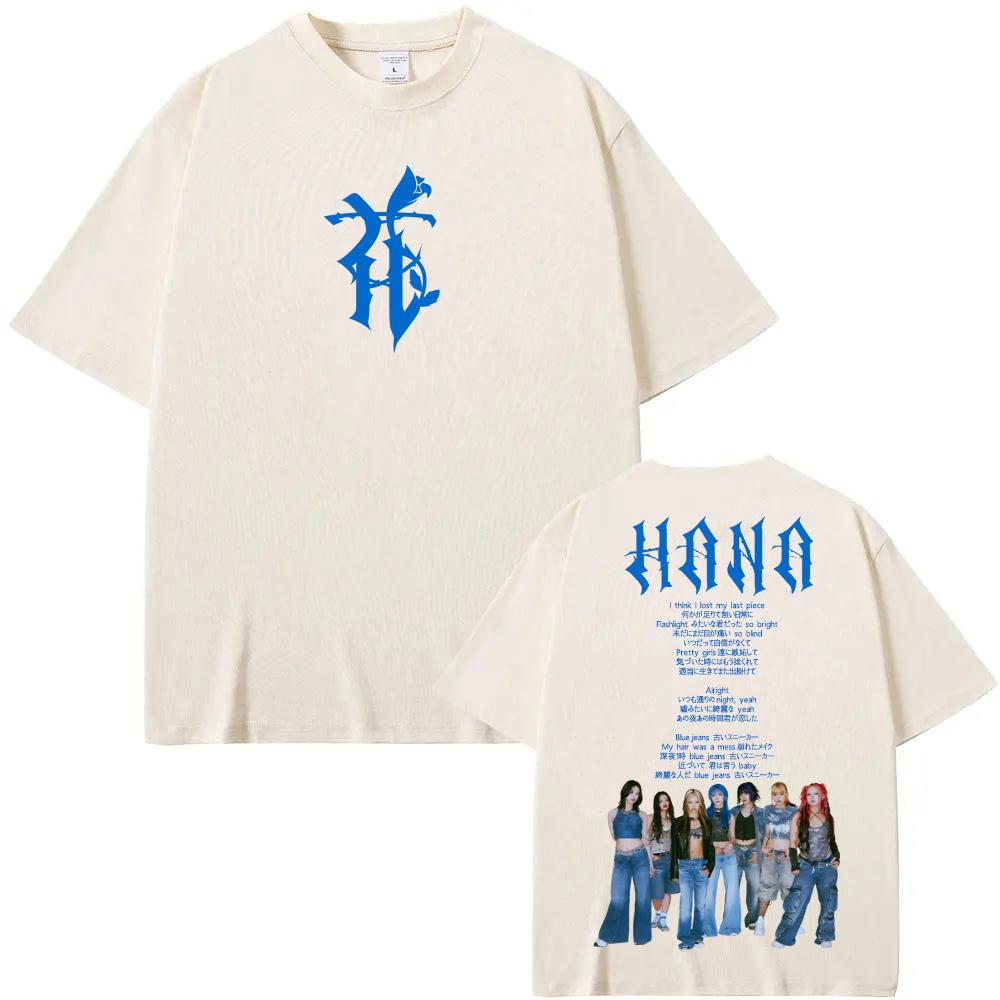 HANA 2025 T-shirt Short Sleeve Gothic PunkTee-shirt Summer Korean Style Harajuku Camiseta Hombre Clothes Japanese girl groupTops
