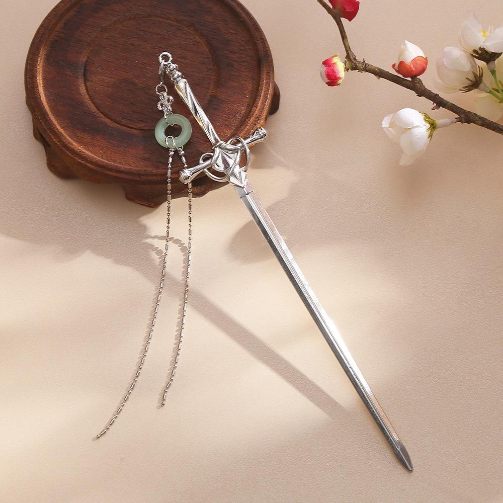 1 Stück Täglicher Schmuck Machen Modevolle Vintage Neuheit Schwert Haarnadel Kopfschmuck Chinesischer Stil Haarstäbchen Pferdeschwanzhalter Haarschmuck