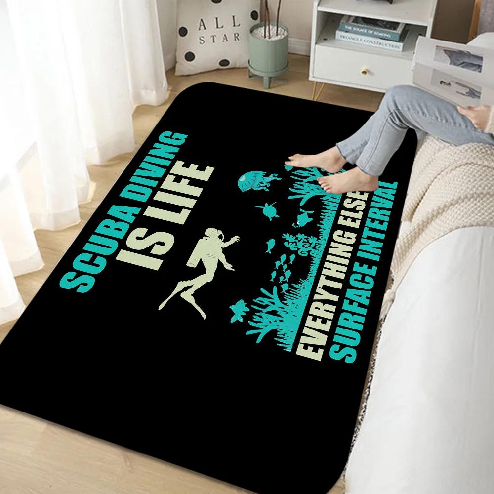 Dive Scuba Diving Entrance Door Mat Nordic Style Bedroom Living Room Doormat Home Balcony Anti-Slip Modern Home Decor