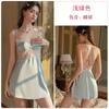 Women's Satin Lace Sheer Low Cut Push Up Padded Sleep Dress with Robe Lounge Set
