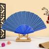 Glitter Powder Folding Fan Hand Held Fan with Plastic Ribs Portable Summer Fan Decoration Dance Performance Props Party Accessories