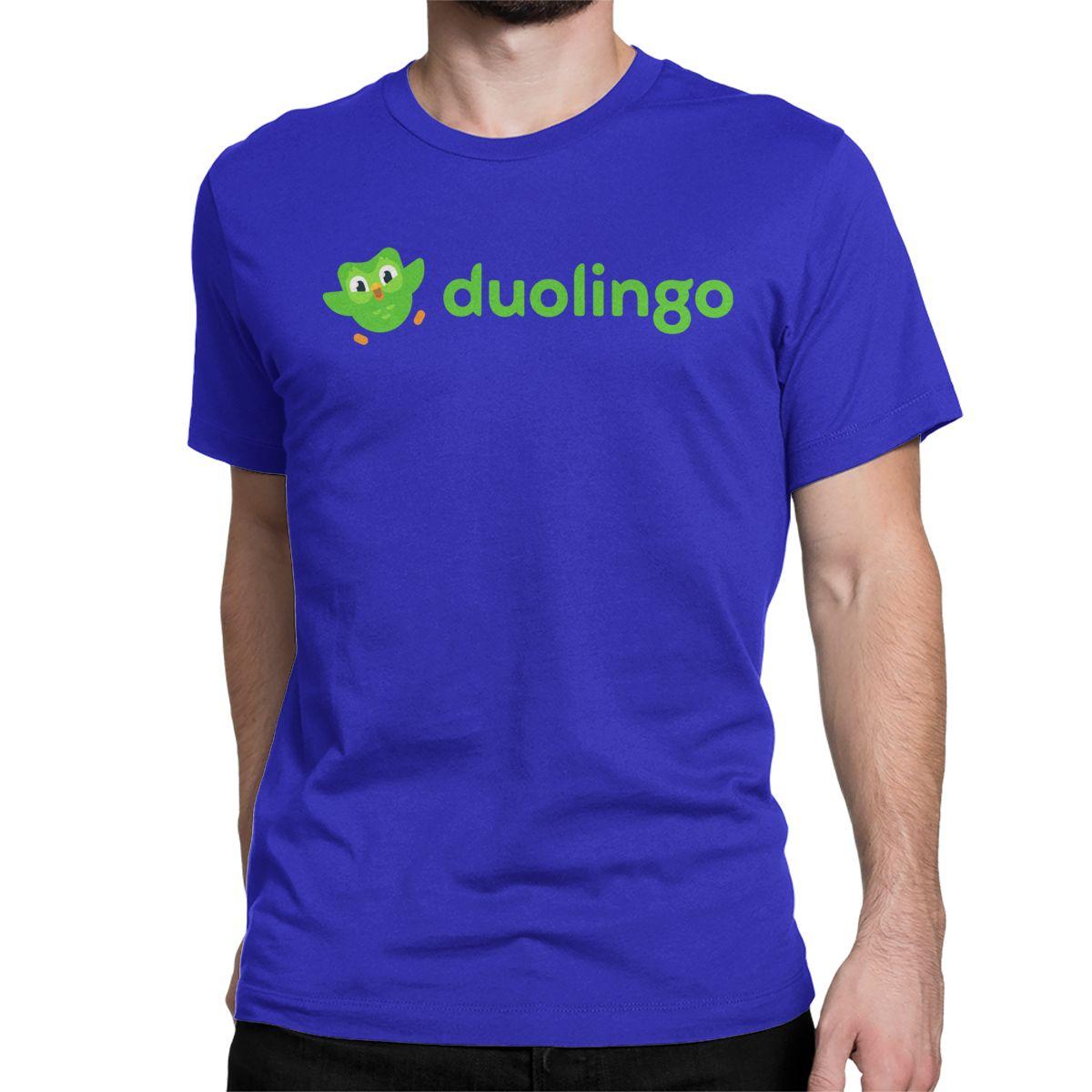 

Футболка Duolingo Чоловіки Жінки Мультяшний Гумор Бавовняні Футболки Круглий Комір Коротка Рукава Футболка Ідея Подарунка Топи M