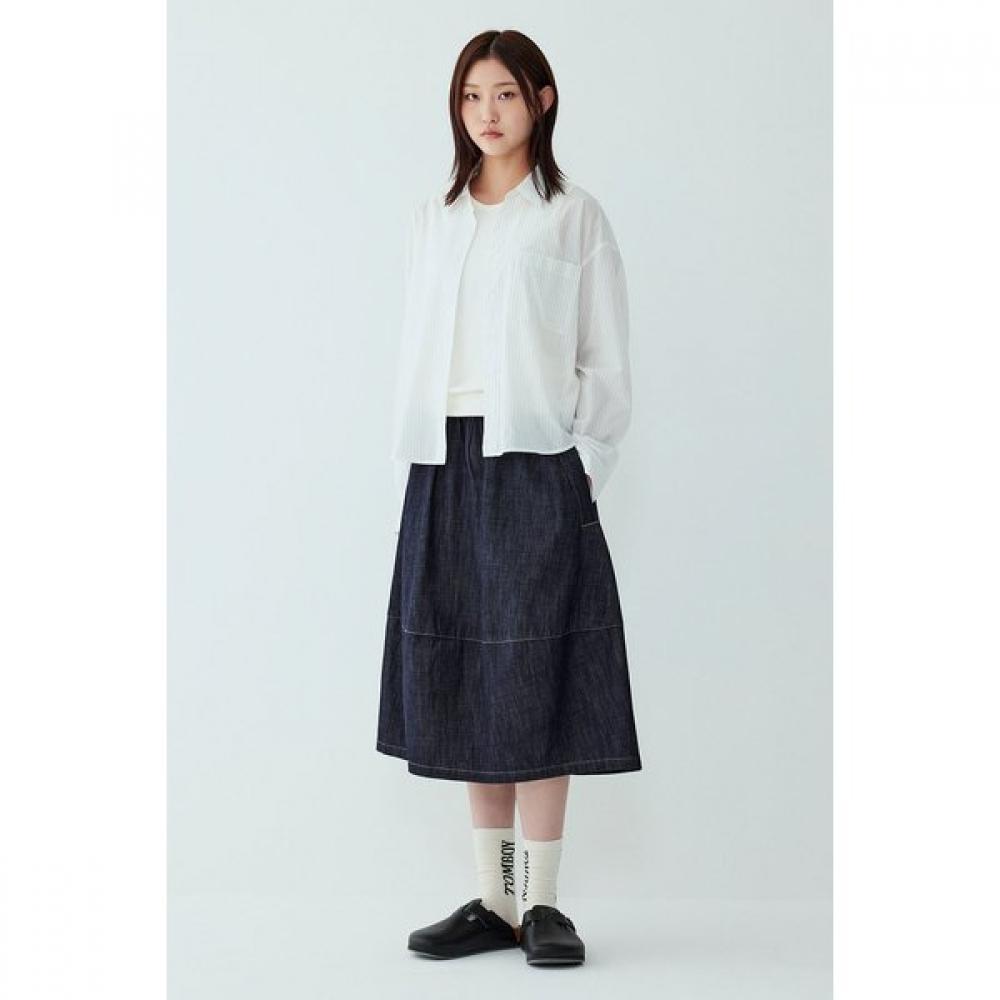 STUDIO TOMBOY Back Banding Stripe Long Sleeve Shirt 9105321087ar 