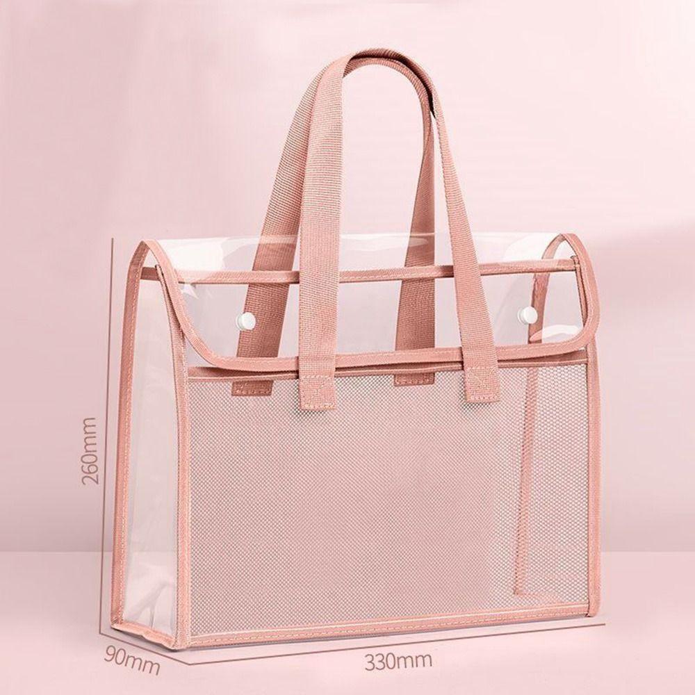 Large Capacity Transparent Exam Bag PVC Document Bag Study Test Paper Storage Bag  Storage Pouch