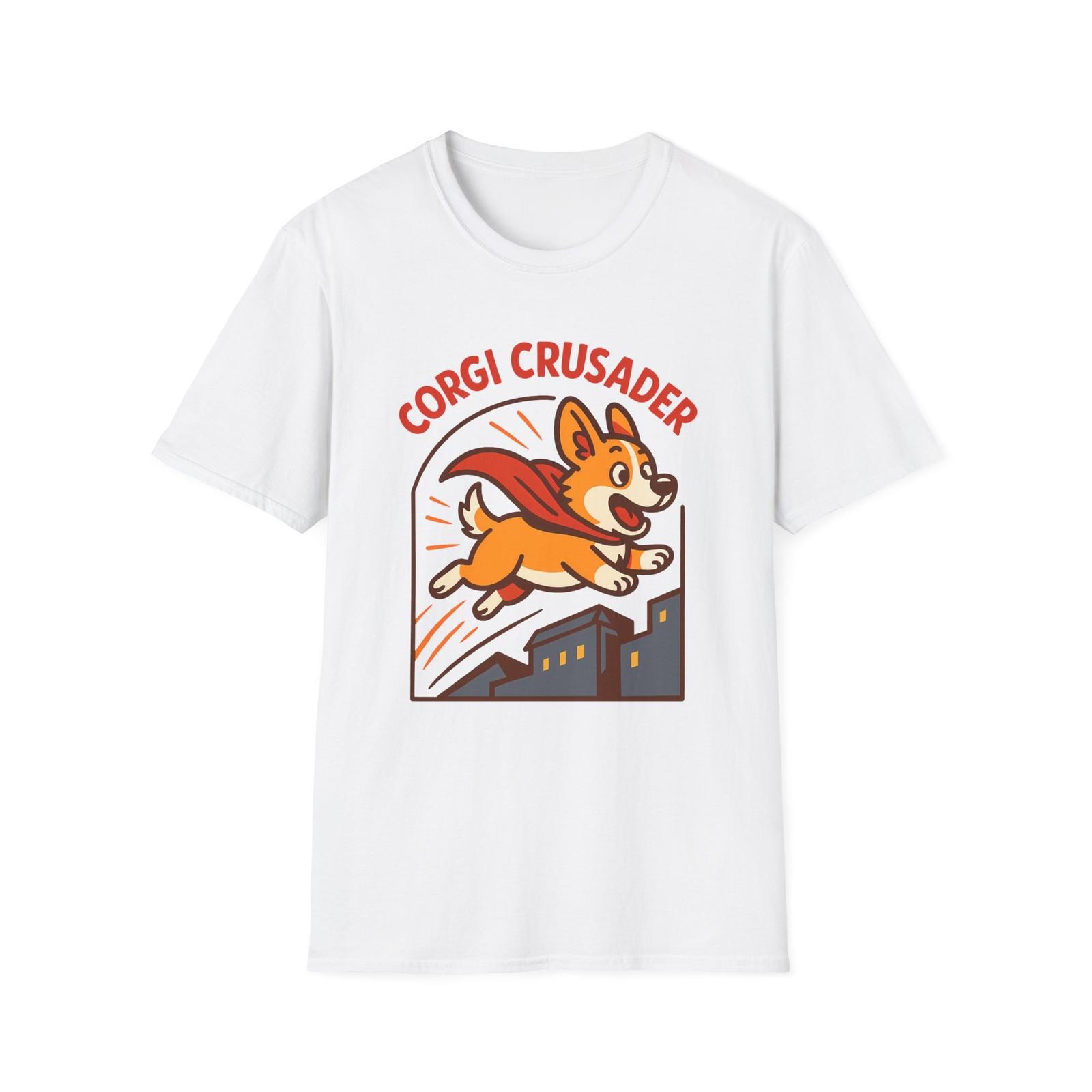 Unisex Softstyle T-Shirt Mens Womens Tees Top Heroic Corgi Superdog Comic Adventure Cartoon Art XL