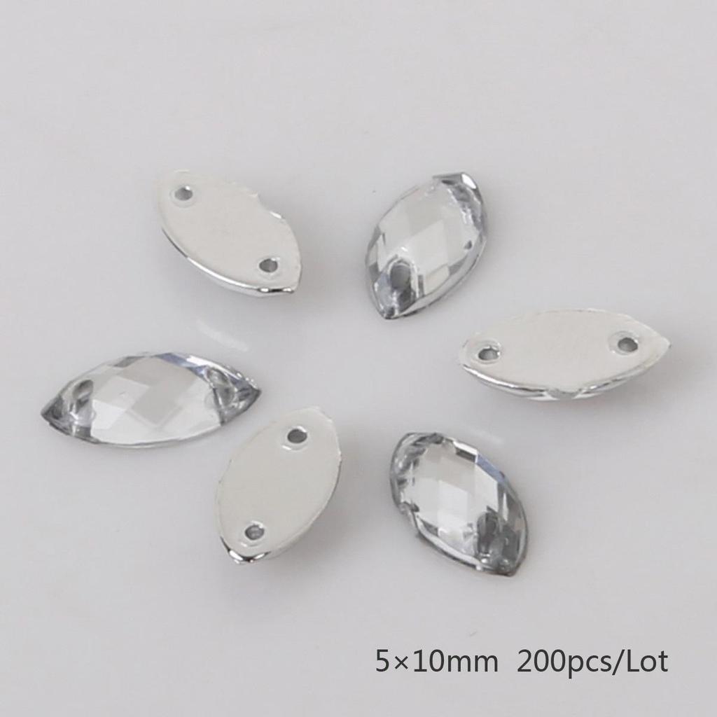Round Multi-Faceted Acrylic Rhinestones: Double-Hole, Flat-Back Jewelry Accessories