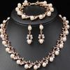 4PC Women's Fashion Imitation Zircon Necklace Earrings Bracelet Zircon Set Suitable for Wedding, Party, Festival Gifts-9248