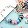 10/20/30/50pcs Resin Rainbow Stripe European Bead Large Hole Colored Resin Craft Bead Spacer Bead DIY Bracelet Snake Chain Jewelry Making